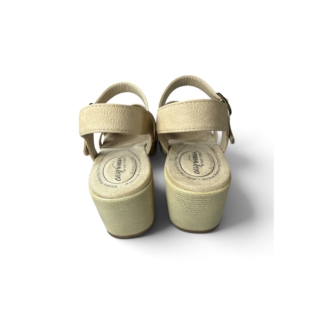 Easy Works by Easy Street Women Beige Slip Resistant Comfort Sandals 9.5W 201166 - Picture 3 of 8